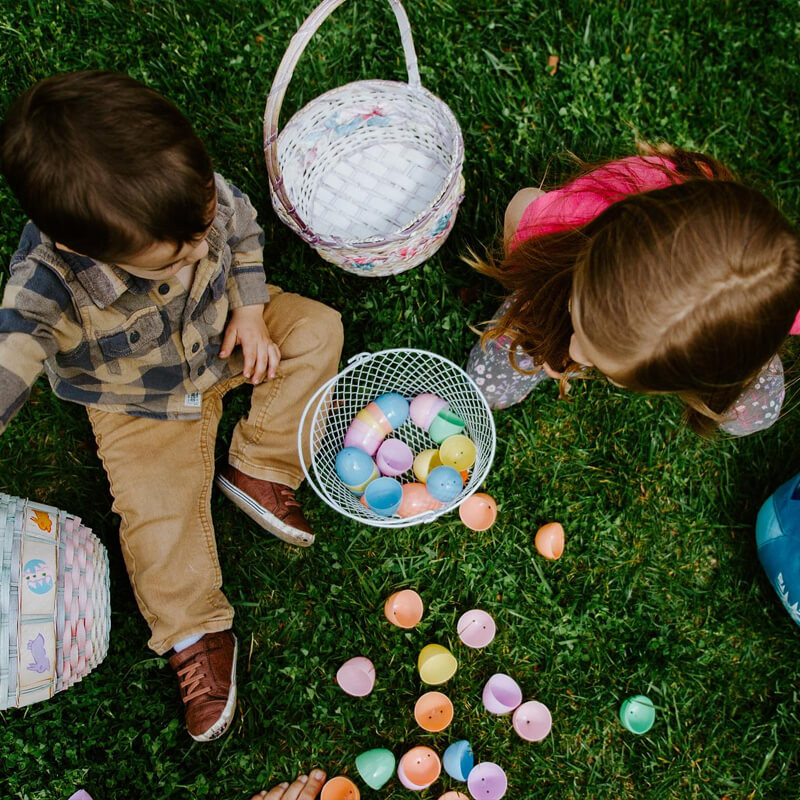 Kids & Easter Baskets During Easter Egg Hunt
